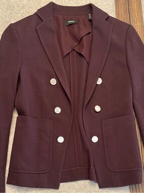 Theory Women's Double-Breasted Wine Blazer